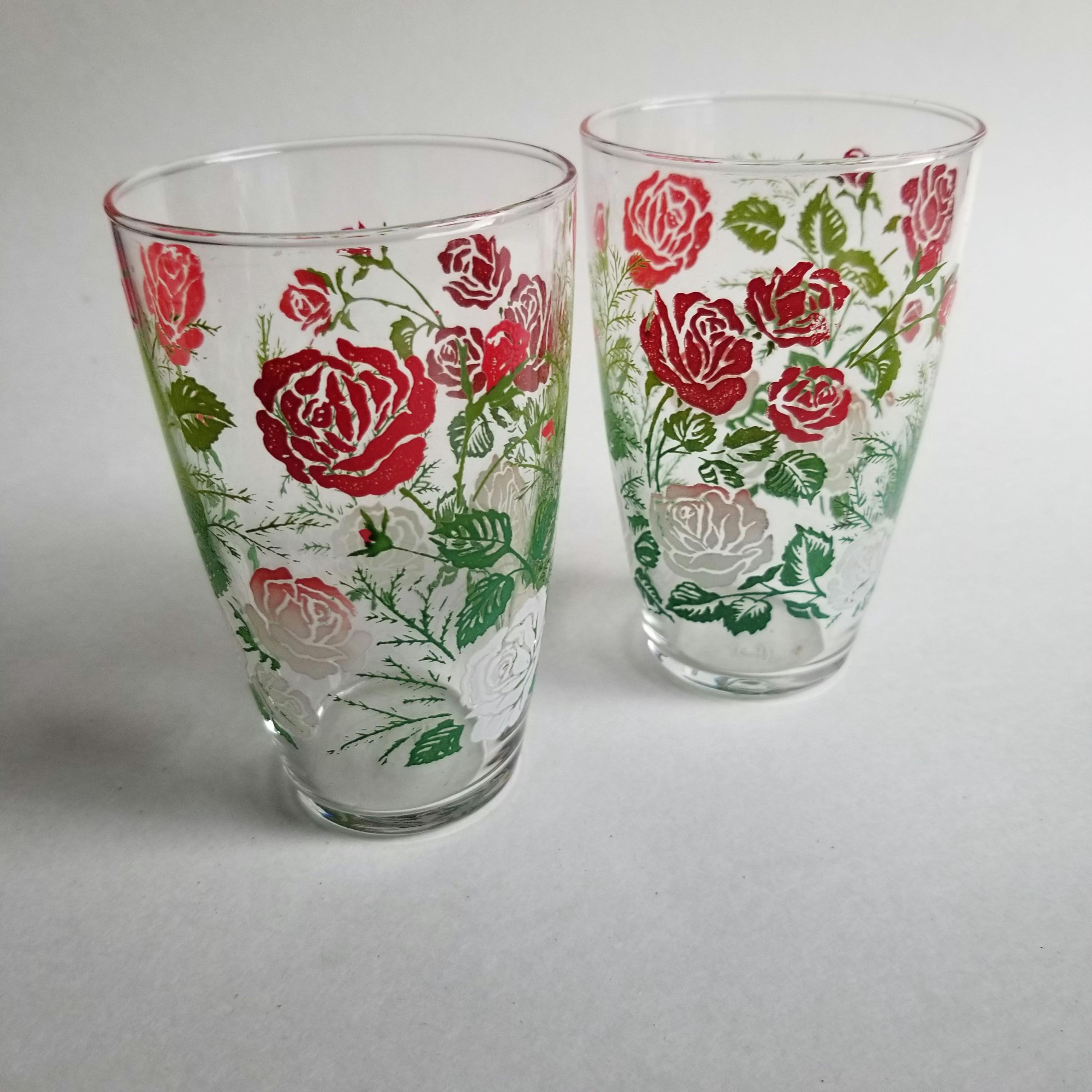 Libbey Rose Glasses - Etsy