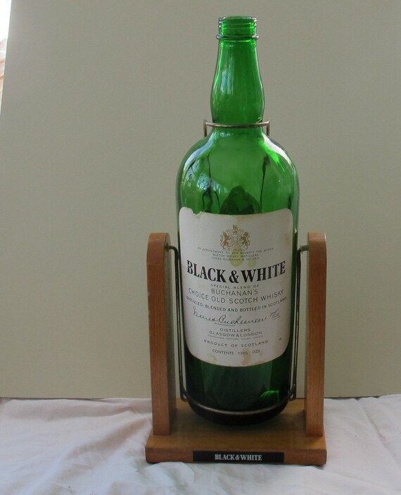 Sale Black White Scotch Whisky Dispenser And Bottle Rocker Etsy