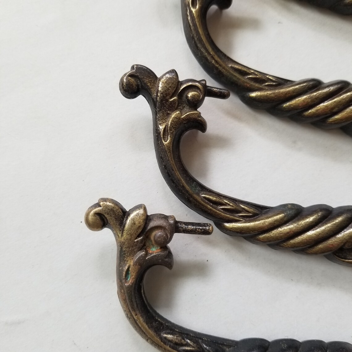 Vintage large brass drop drawer pulls / 5 inch furniture Etsy