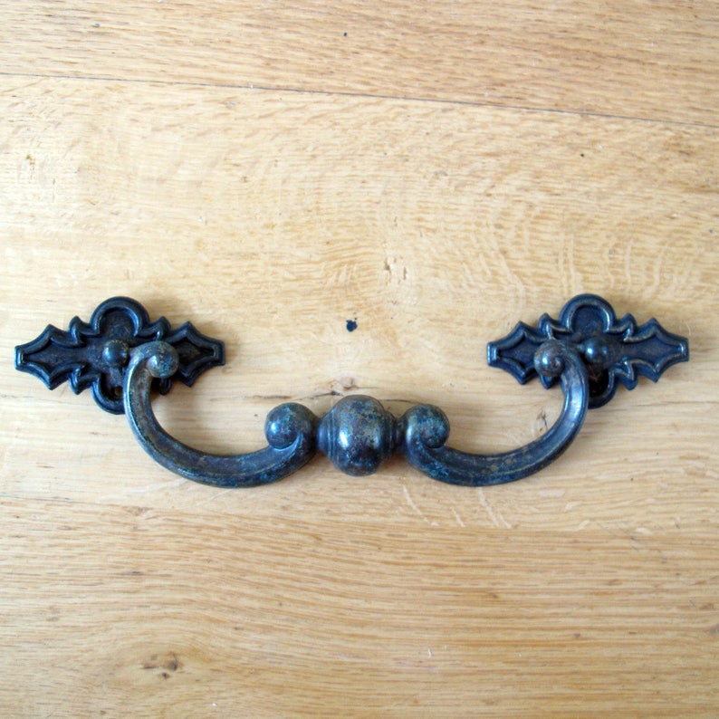 Vintage Brass Drop Drawer Pulls 5 1 2 Inch Furniture Handles Etsy