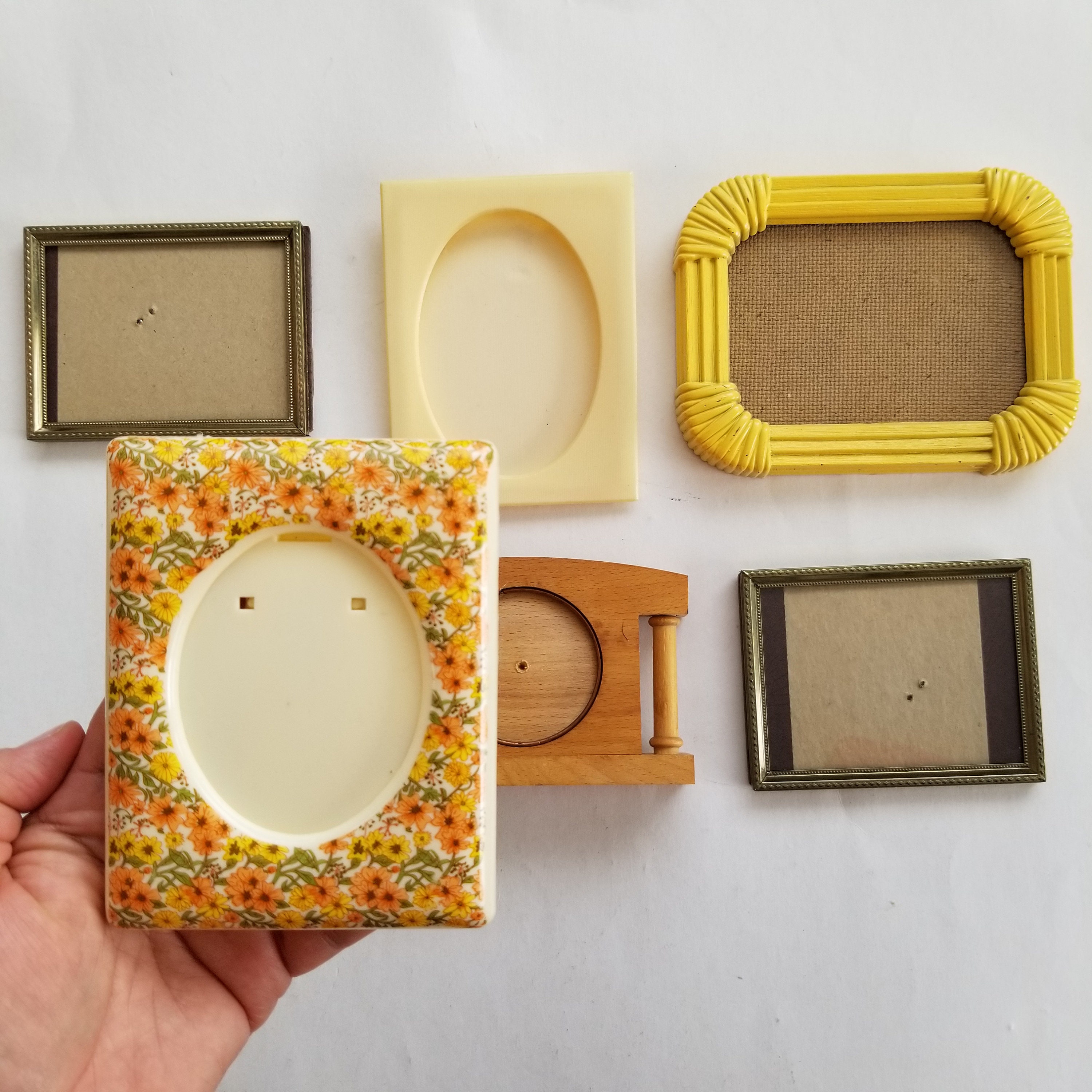 Set of 6 small picture frames / plastic picture frames / Etsy