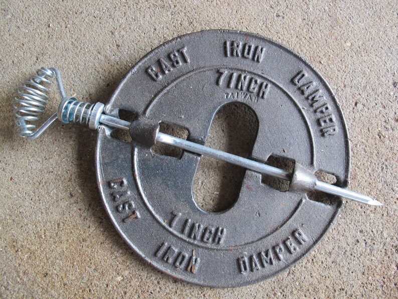 Cast Iron 7 inch Damper NOS / vintage new stove pipe damper Etsy