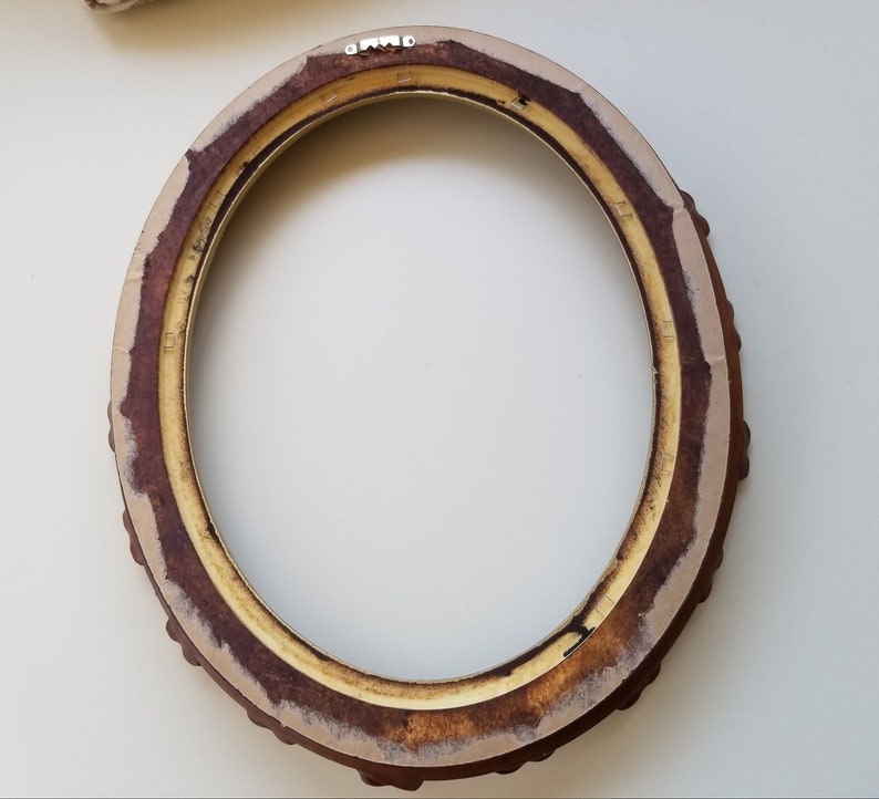 Plastic faux carved wood oval picture frame 14 by 11 inches Etsy