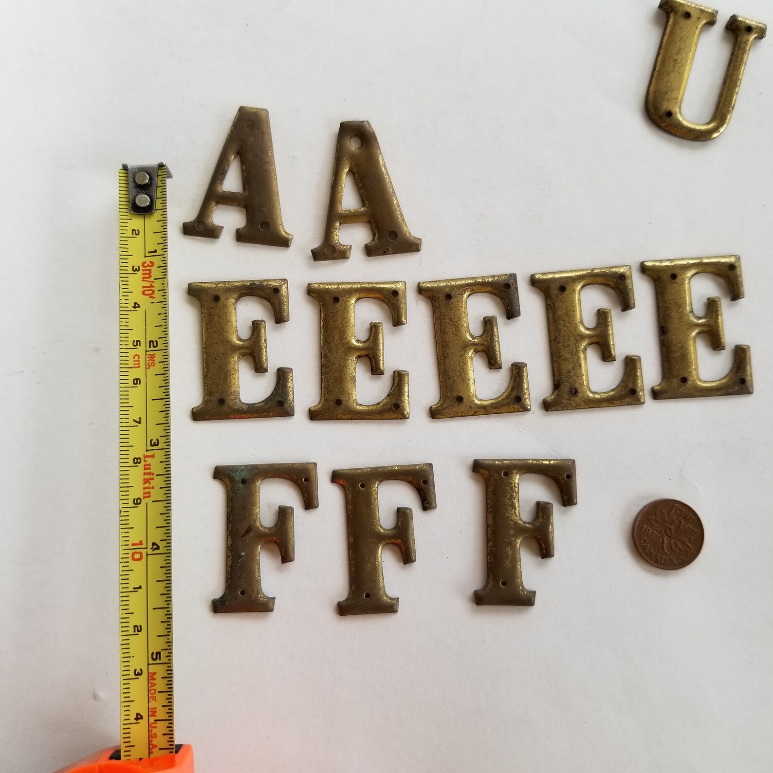 Choice of Small Stamped Brass Letters / 1.5 Inch Letters / Etsy