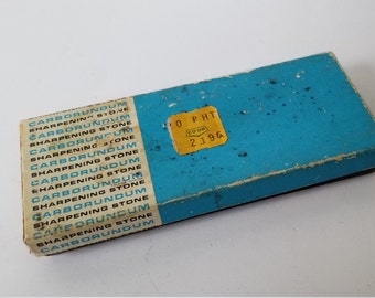 Vintage Carborundum Sharpening Stone / small carborundum hone / Wedge shaped hone / Carborundum 183