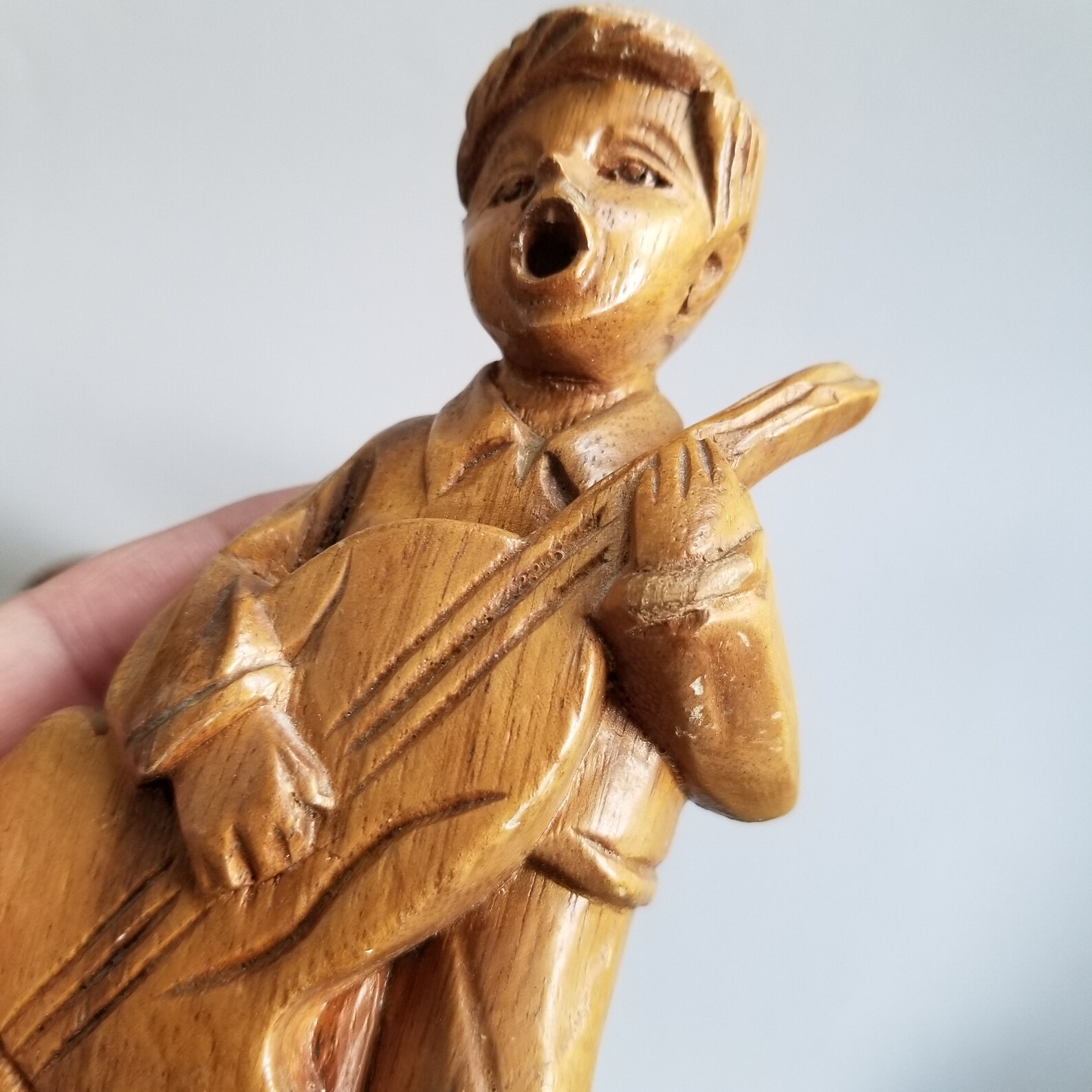 Set of 4 hand carved singers / wooden singing figurines / Etsy