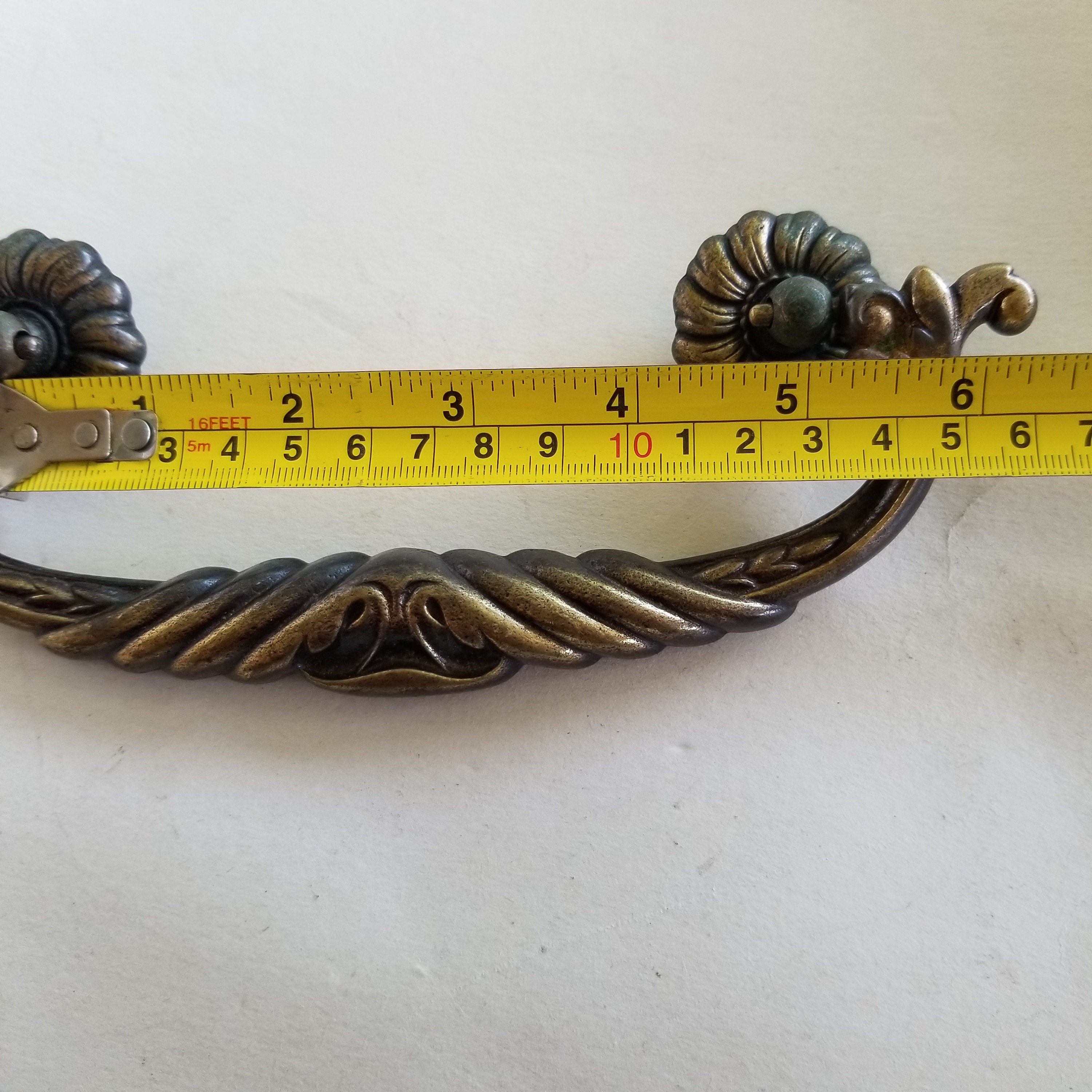 Vintage large brass drop drawer pulls / 5 inch furniture Etsy