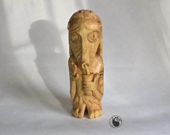 Handmade wooden mouth figurine, Strange art of sculpture, gifts for friends funny