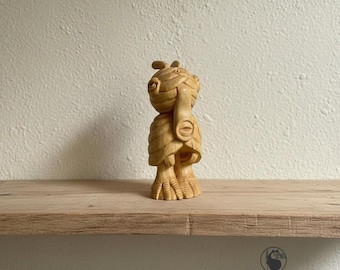 Hand Carved Wood Sculpture, Desk Buddy, Thinking of You Gift