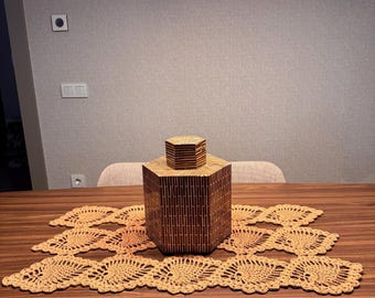 Handmade Crochet Table Runner – 50 x 85 cm, Cotton Yarn, Boho Table Decor
