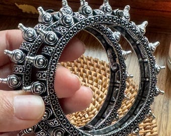 925 Sterling Silver Handmade Bangle Bracelet Kada Unisex Jewelry