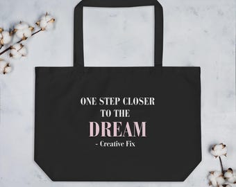 Large organic tote bag: Reversible/ Dream (Front) /Masterpieces (back)