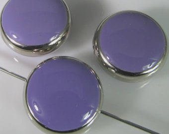 12 Vintage 12mm Purple Epoxy Beads Bd2046