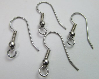 50 Vintage Kidney Wire Steel Earring Findings Mt328