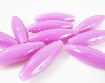 60 Vintage 20mm Lavender Purple Plastic Tube Beads Bd1061