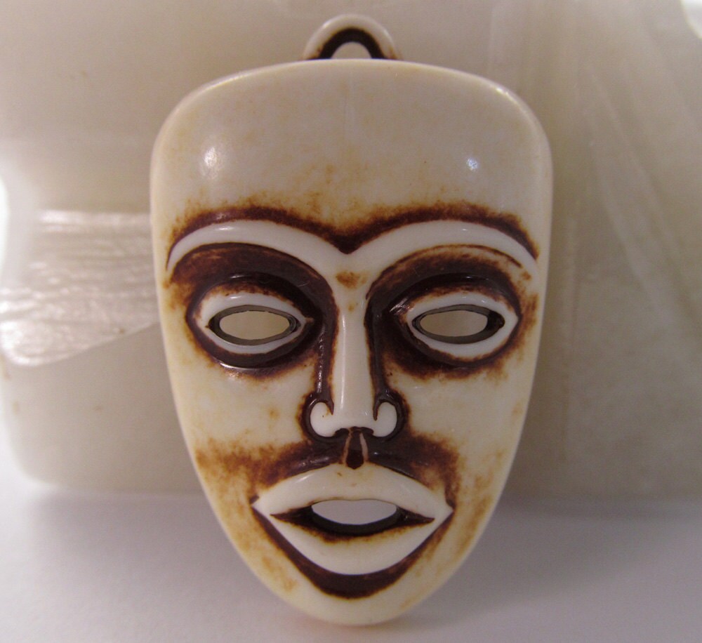 Vintage 43mm African Tribal Mask Pendant Pd151 Etsy
