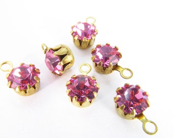 12 Vintage Swarovski Rose 24ss 5mm Crystal Drops Charms Cr31