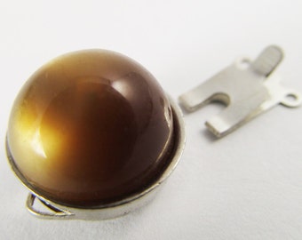 2 14mm Vintage Brown Moonglow Lucite Box Clasps Cl05