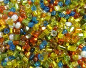 10 Grams Vintage Multi-Color Metallic Italian Glass Tube Bead Mix VG145