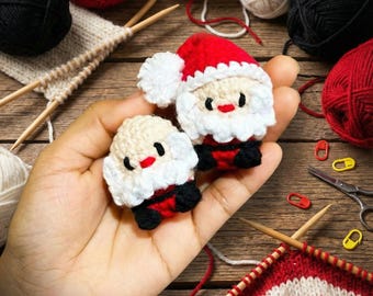 Mini Crochet Santa Claus Doll, Handmade Amigurumi Christmas Ornament, Cute Stuffed Holiday Toy, Festive Stocking Stuffer Gift