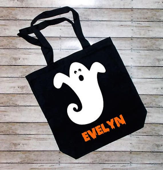 Items similar to Halloween Custom Canvas Tote Bag, Vinyl, Personalized