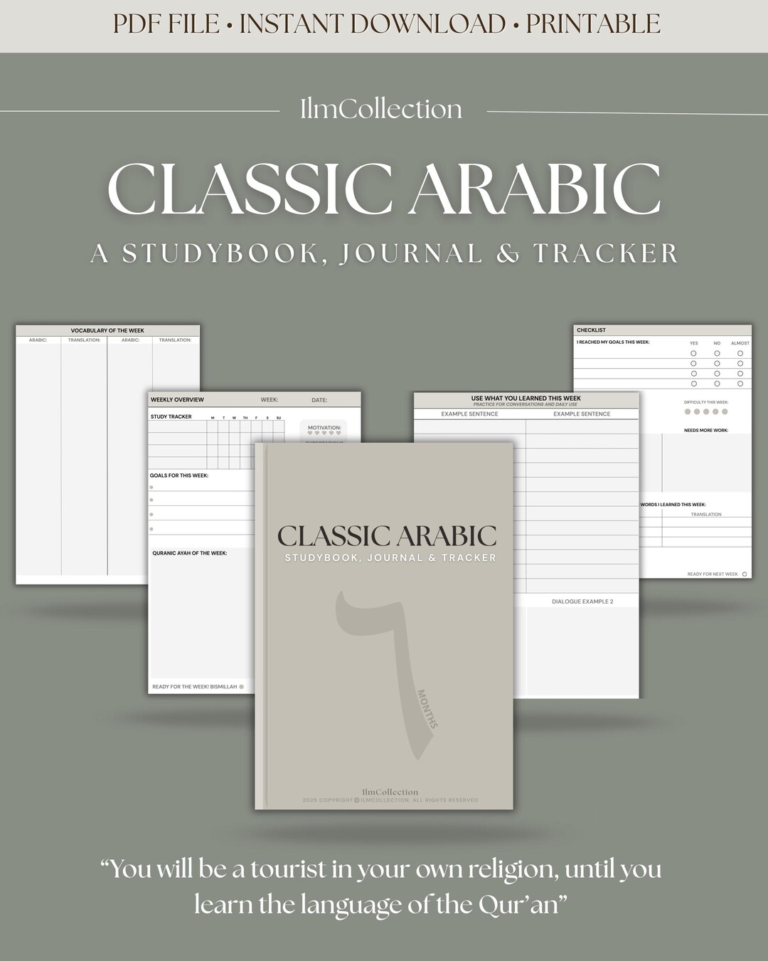 Classic Arabic, Studybook, Journal and Tracker (digital Download) - Etsy