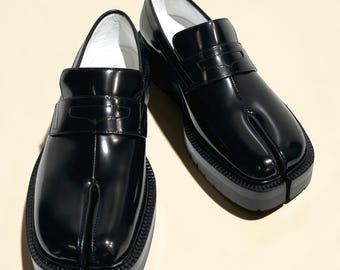 Women Leather Tabi Shoes Comfort Tabi house shoes Cozy vintage Tabi Shoes Japanese Style Mary Janes Moccasins Oxford Shoes