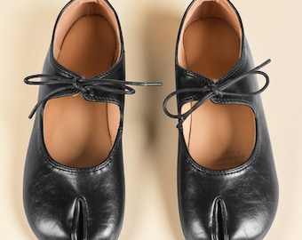 Zapatos Tabi con cordones de mariposa, mocasines con punta dividida, imitaciones de Tabi, mocasines, zapatos de conexión a tierra, pantuflas de fieltro, zapatos Oxford, Tabis, zapatos Mary Jane