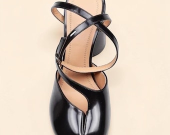 Retro Tabi Shoes, Block Heel Mary Jane Pumps, Summer Ankle Strap Sandals