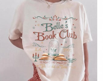 Belle's Book Club Vintage-tröja, Skönhetens odjurssaga Gammaldags-tröja, Disney-familjeresa