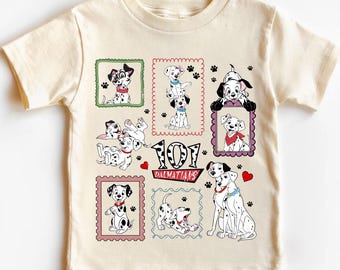 Disney 101 Dalmatiner T-shirt, Pongo och Perdita familjetröja, söta dalmatinervalpar födelsedagströja, Retro Disney hundkläder, Disney World
