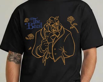 Vintage Disney Odjuret, Disney Skönheten och Odjuret T-shirt, Retro Odjuret Film T-shirt, Anpassad Disney Familjesemester T-shirt, Disney Film T-shirt