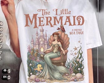 Disney vintage shirt de kleine zeemeermin, custom Ariel retro prinses T-shirt, nostalgie filmkleding uit de jaren 90