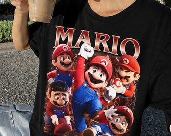 Vintage 90-tals Super Mario-spelsklädsel, retro videospelströja, Epic Universe-t-shirt