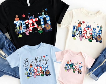 Lilo And Stitch Shirt, Disney Matching Vacation Outfit, Ohana Birthday Tee, Kids Birthday Gift