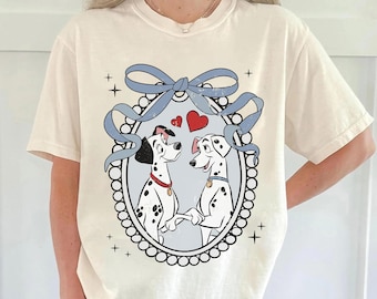 Disney 101 Dalmatiner-tröja, Pongo och Perdita-tröja för par, Disney Alla hjärtans dag-tröja, Retro 101 Dalmatiner-familjetröja, Disney-present till hundälskare