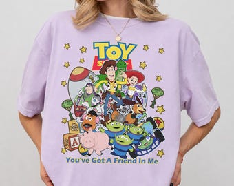 Retro Disney Toy Story You've Got A Friend In Me Shirt, Toy Story Character Shirt, Buzz Woody Jessie Bo Peep Shirt, Disneyland Trip Tee