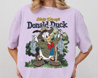 Retro Walt Disney's Donald Duck Fishing T-Shirt, Disney Fishing Shirt, Funny Donald Duck Shirt, Magic Kingdom Tee, Fishing Lover Gift