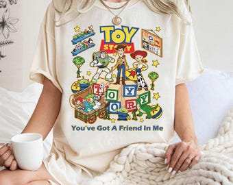Retro Disney Toy Story You've Got A Friend In Me Shirt, Toy Story Character Shirt, Buzz Woody Jessie Bo Peep Shirt, Disneyland Trip Tee