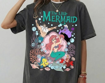 Disney kleine zeemeermin retro jaren 90 shirt Ariel collectie koning Triton Ursula Sebastian Flounder shirt