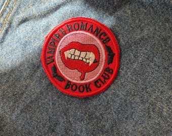Dracula Vampire Romance Book Club Iron On Patch Badge|Made To Order|