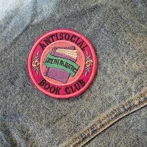Anti-Social Reader Book Club Iron On Patch Badge |Made To Order|