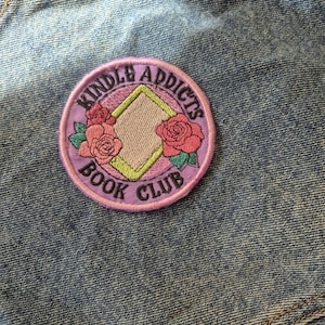 Kindle E-Reader Book Club Iron On Patch Badge |Made To Order|