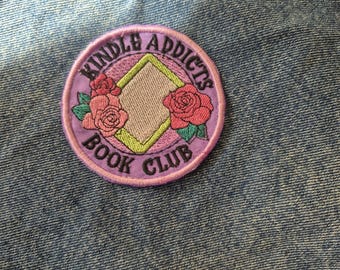 Kindle E-Reader Book Club Iron On Patch Badge |Made To Order|