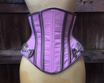 24” Pink and grey bow underbust