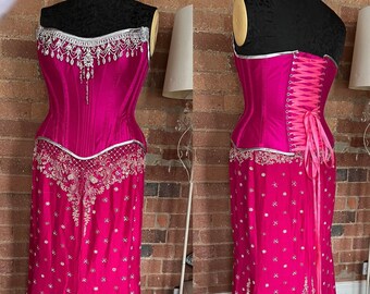 32” Bright pink corset gown