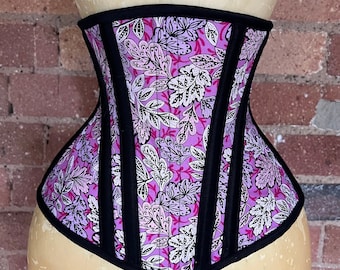 20” Pink patterned underbust corset