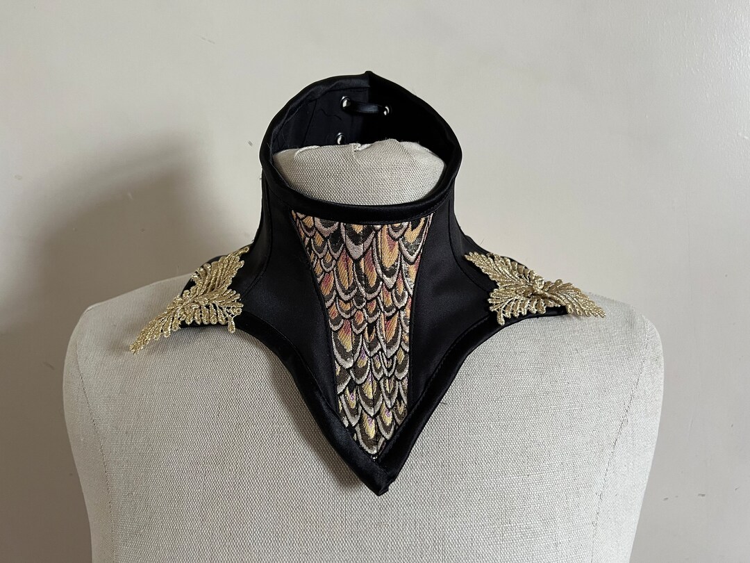 Gold Trimmed Brocade and Satin Posture Collar - Etsy