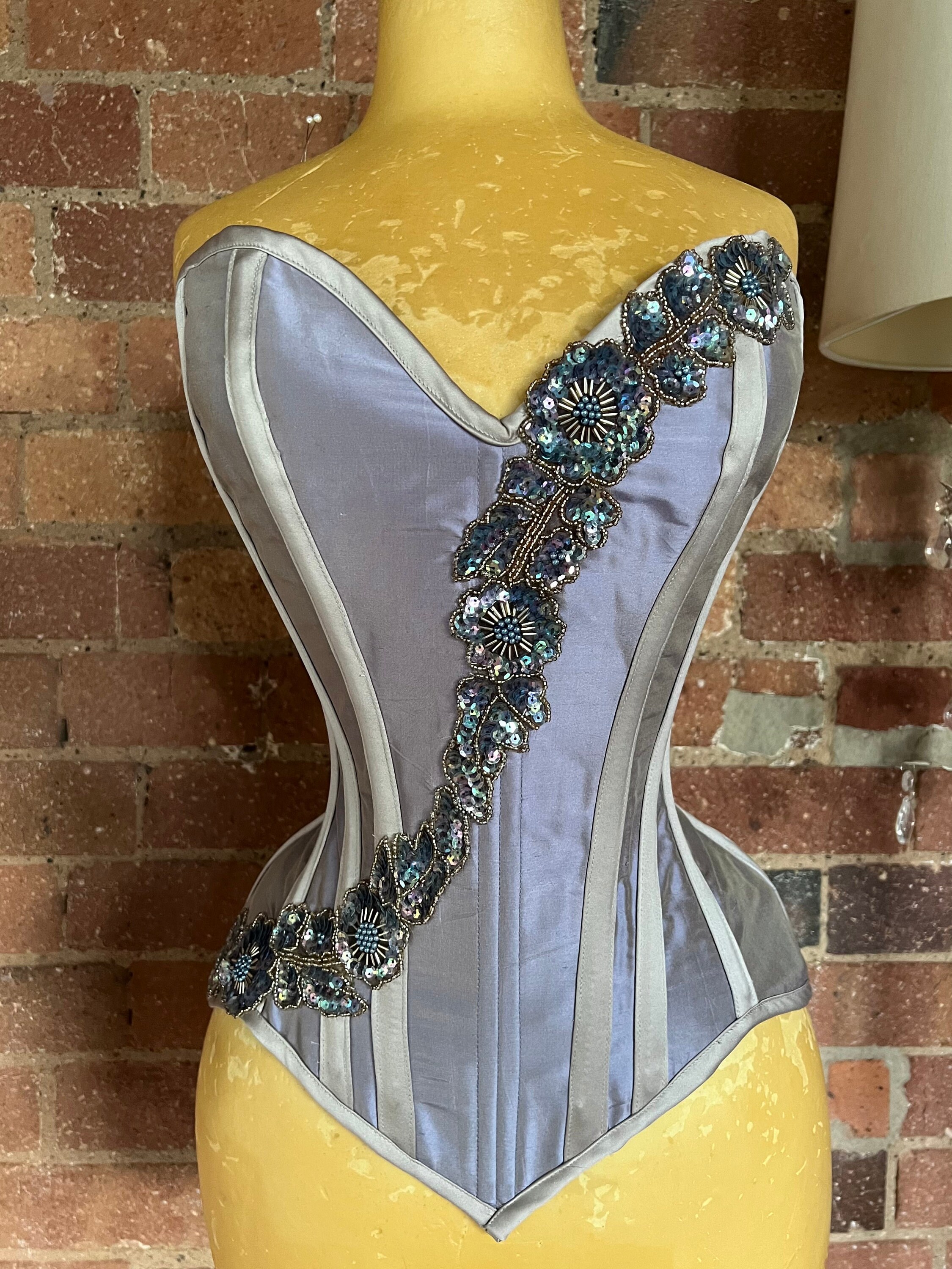 Wyte phantom rib cage corset made with hundreds of individually applied  swarovski crystals