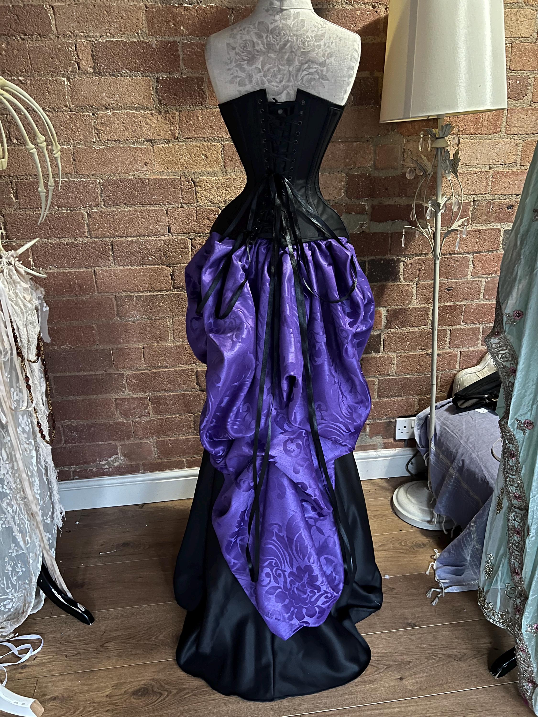 corset dress purple Purple Corset Detachable Long Sleeves A-Line Homecoming Dress